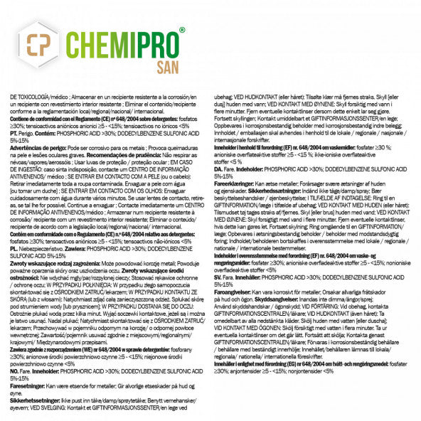 Chemipro SAN 250 ml – Høytskummende desinfeksjonsmiddel