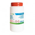 Hvit Chemipro Wash 2 kg beholder med oransje lokk for bryggeutstyr.