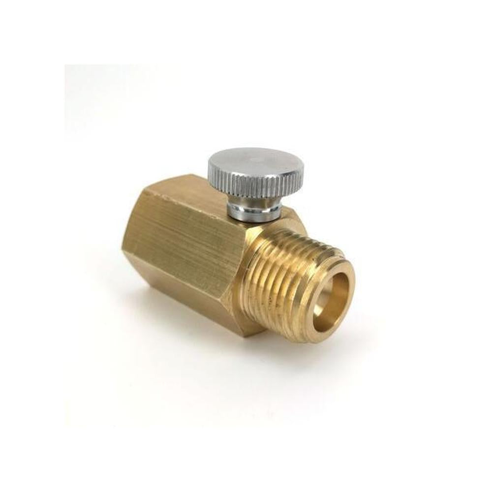 Gullfarget messing Sodastream adapter med justeringspinne for CO2 regulator.