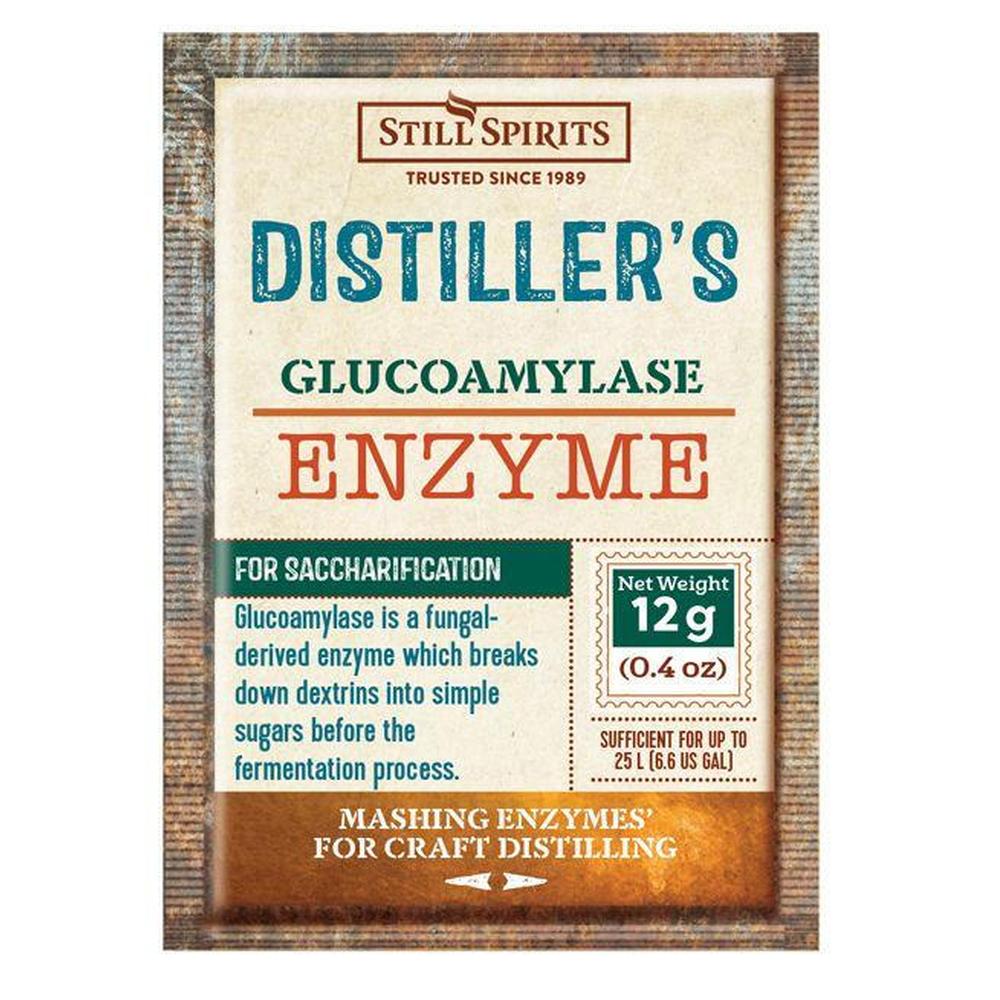 Still Spirits Distiller's Glucoamylase Enzyme 12g pakke for hjemmebrygging.