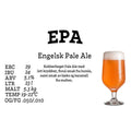 EPA Engelsk Pale Ale allgrain maltsett for 23 liter, med kobberfarget øl i glass.