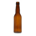 Brun Longneck ølflaske i glass, 0,33 Liter, for 26mm kapsel.