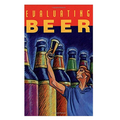 Bokomslag "Evaluating Beer" med illustrasjon av mann som holder opp et ølglass foran ølflasker.