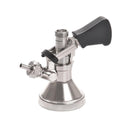 Micro Matic Fatkobling G-type i rustfritt stål med svart håndtak og 5/8" gjenger.