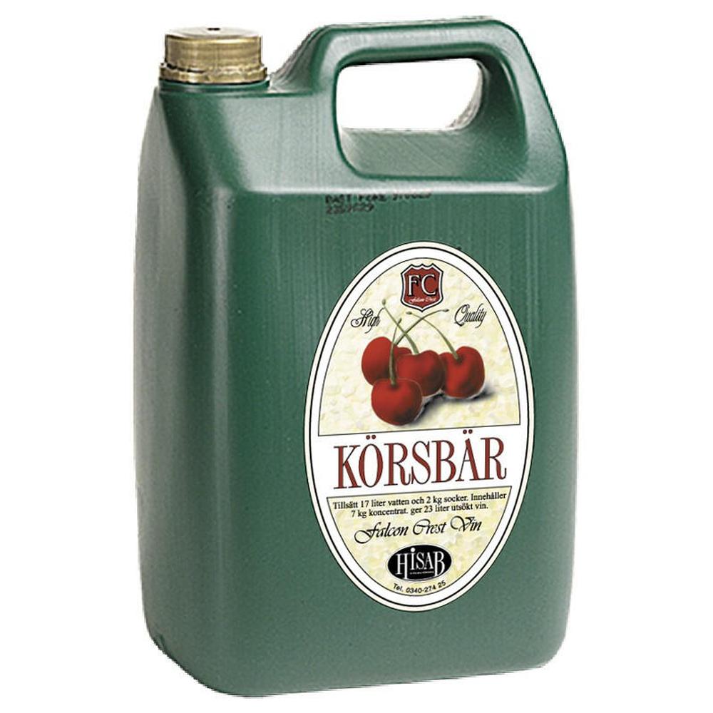 Grønn kanne med FC Kirsebærvin konsentrat for 23 liter vin.