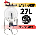 FermZilla 27L Tri-conical gjæringstank med EasyGrip lokk og stativ.