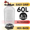 FermZilla 60L All Rounder PET-gjæringstank med Easy-Grip lokk og hex-base.