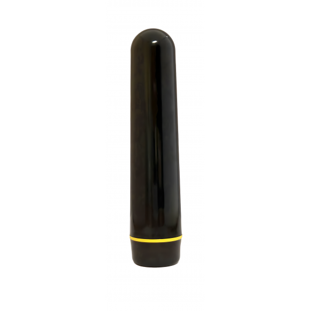 Svart, sylindrisk Float Pro digital hydrometer med gul ring i bunnen.
