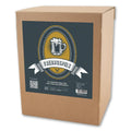Fredagspils allgrain ølsett i pappeske med etikett, 20 liter.