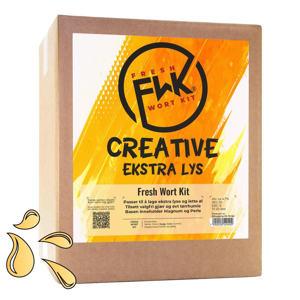 FWK Creative Ekstra Lys Fresh Wort Kit for hjemmebrygging, med Magnum og Perle humle.