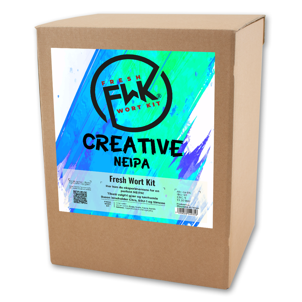 FWK Creative NEIPA Fresh Wort Kit i pappeske for hjemmebrygging.