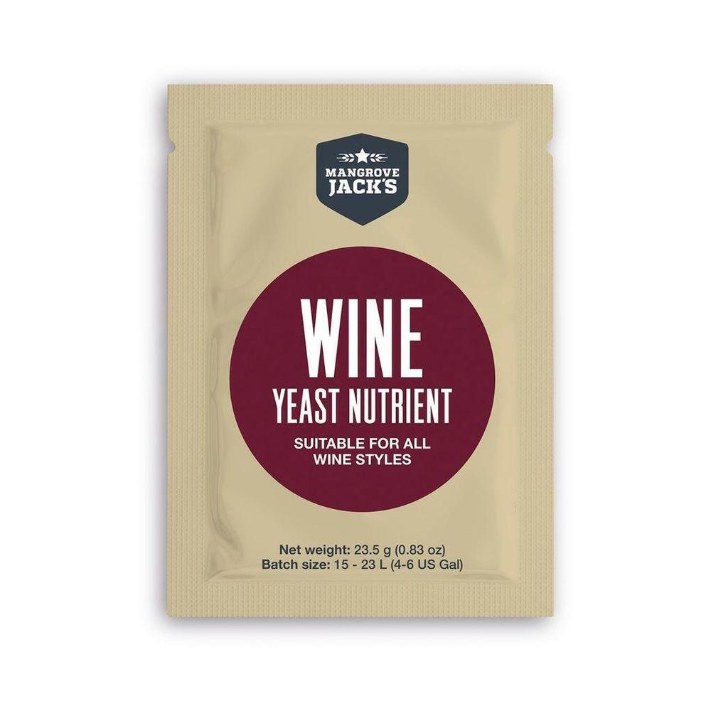 Mangrove Jack's Wine Yeast Nutrient 23.5g pakke for vinlegging.