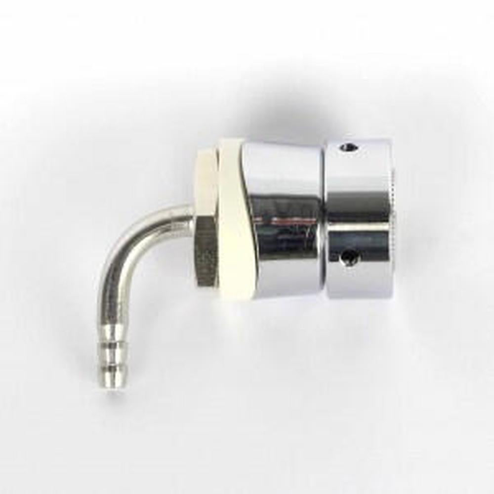 Krommet gjennomføring/shank med 6mm 90-graders nippel for tappetårn.