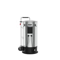 Grainfather Connect G30 V3 bryggemaskin i rustfritt stål med sort base og kontrollpanel.