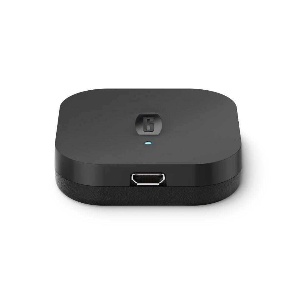 Grainfather GCAST svart Bluetooth til WiFi-adapter med USB-port og logo.