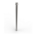 Sølvfarget Grainfather Grain Stopper i metall, en lang, slank stang med en avrundet topp.