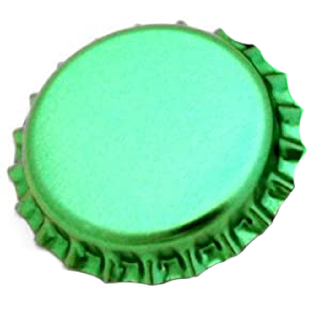 Grønn metallisk flaskekapsel 26 mm for ølflasker – 100 stk.