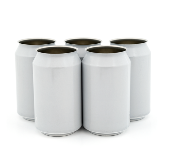 330 ml hvit ølboks - 216 stk (lokk ikke inkludert)