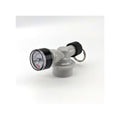 Justerbar overtrykksventil med Ball Lock, manometer og 8mm DuoTight kobling i grå og svart plast.