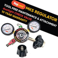 KegLand MK5 CO2-regulator med to manometre, verktøyfri tilkobling og 8 mm DuoTight.