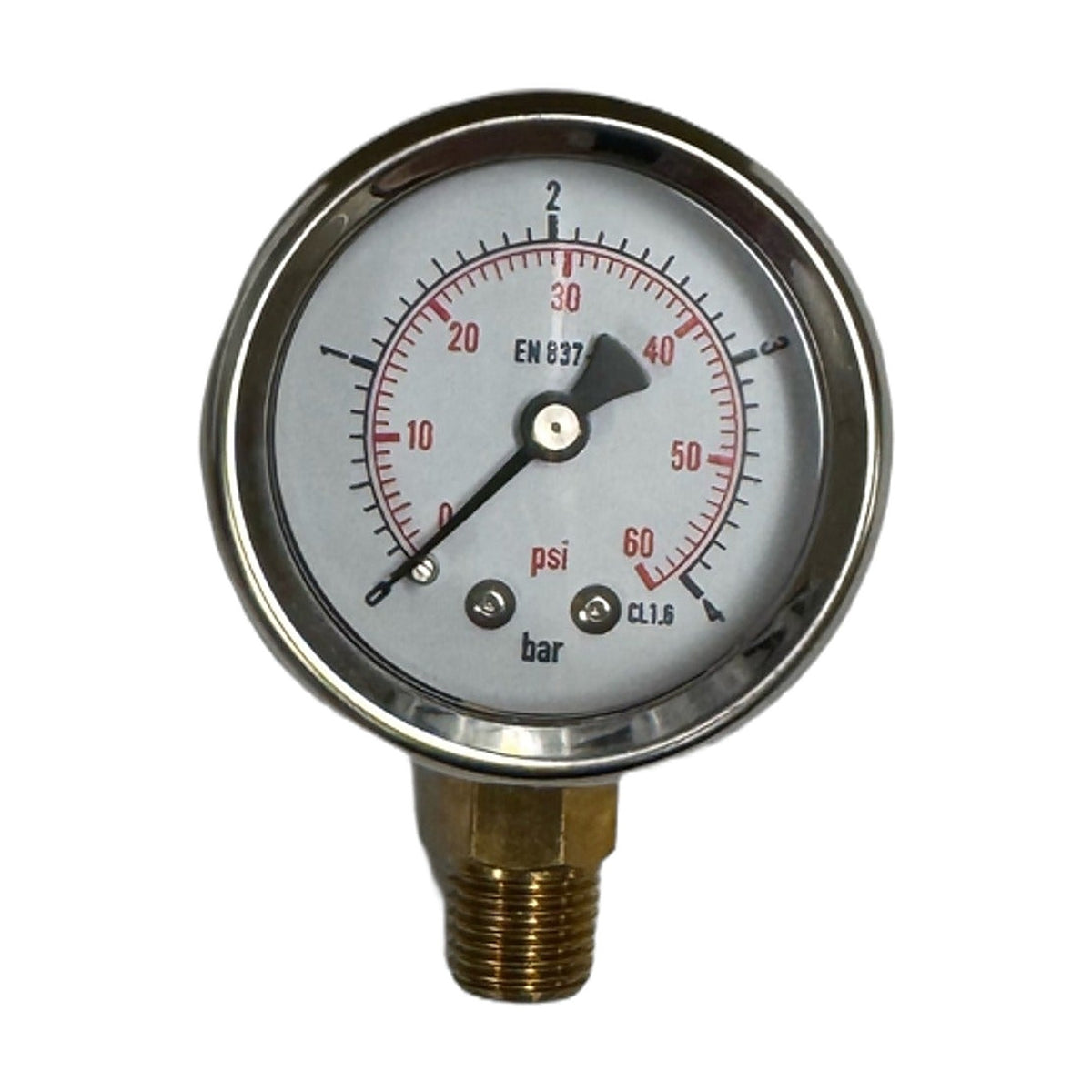 Lavtrykksmanometer 50 mm 0–4 bar med 1/4" NPT-gjenge