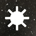 Hvit tannhjulformet rørermagnet, 40 mm diameter, for magnetrører.