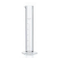 Klar 250 ml målesylinder i plast med stabil fot, perfekt for hydrometer og væskemåling.