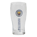 Offisielt lisensiert Manchester City pintglass i klart glass med klubbens emblem og tekst.
