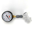 Manometer 0-40 psi med 8mm hurtigkobling for DuoTight, svart og hvit urskive.