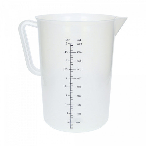 Målemugge 5 liter - gradert plast (PP)