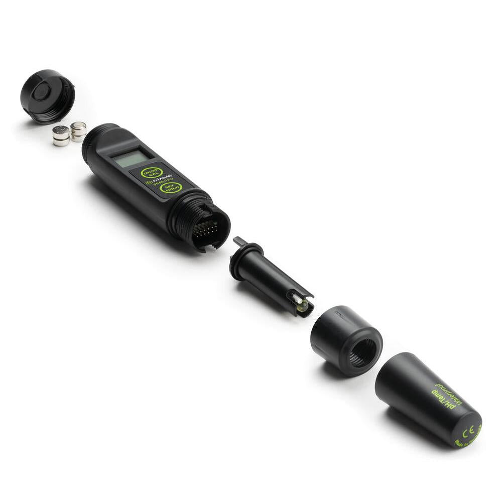 Milwaukee PH56 PRO vanntett pH-meter med utskiftbar probe, demontert.
