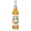 Monin Aprikos sirup 70 cl i glassflaske med hvit etikett og aprikosdesign.