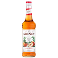 Monin Fersken sirup 70 cl glassflaske med etikett og ferskenmotiv.