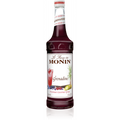 Monin Grenadine sirup 70 cl i glassflaske med hvit etikett og rød væske.