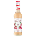 Monin Lychee sirup 70cl flaske med rød kork og etikett som viser litchifrukter.