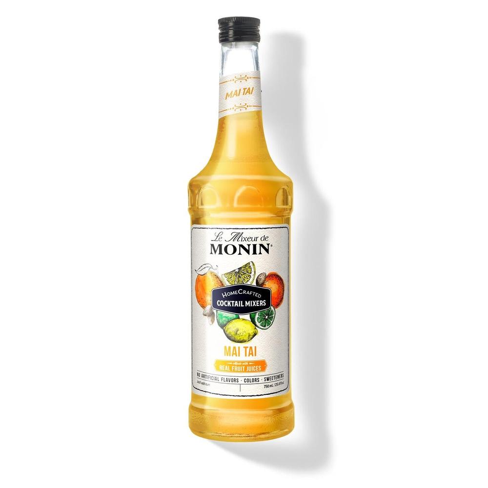 Monin Mai Tai cocktailmikser 100 cl flaske med sitrusfrukter på etiketten.