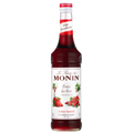 Monin Markjordbær Sirup 70cl flaske med rød etikett og jordbærmotiv.