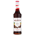 Monin Sjokolade sirup 70 cl i glassflaske med rød og hvit etikett.