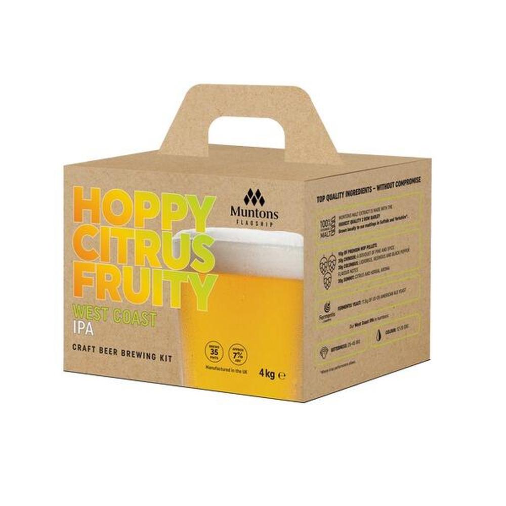 Muntons Flagship West Coast IPA 4kg bryggesett i pappeske.