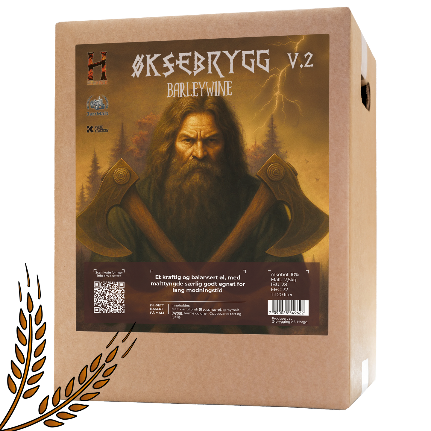 Øksebrygg v2 Barleywine allgrain ølsett