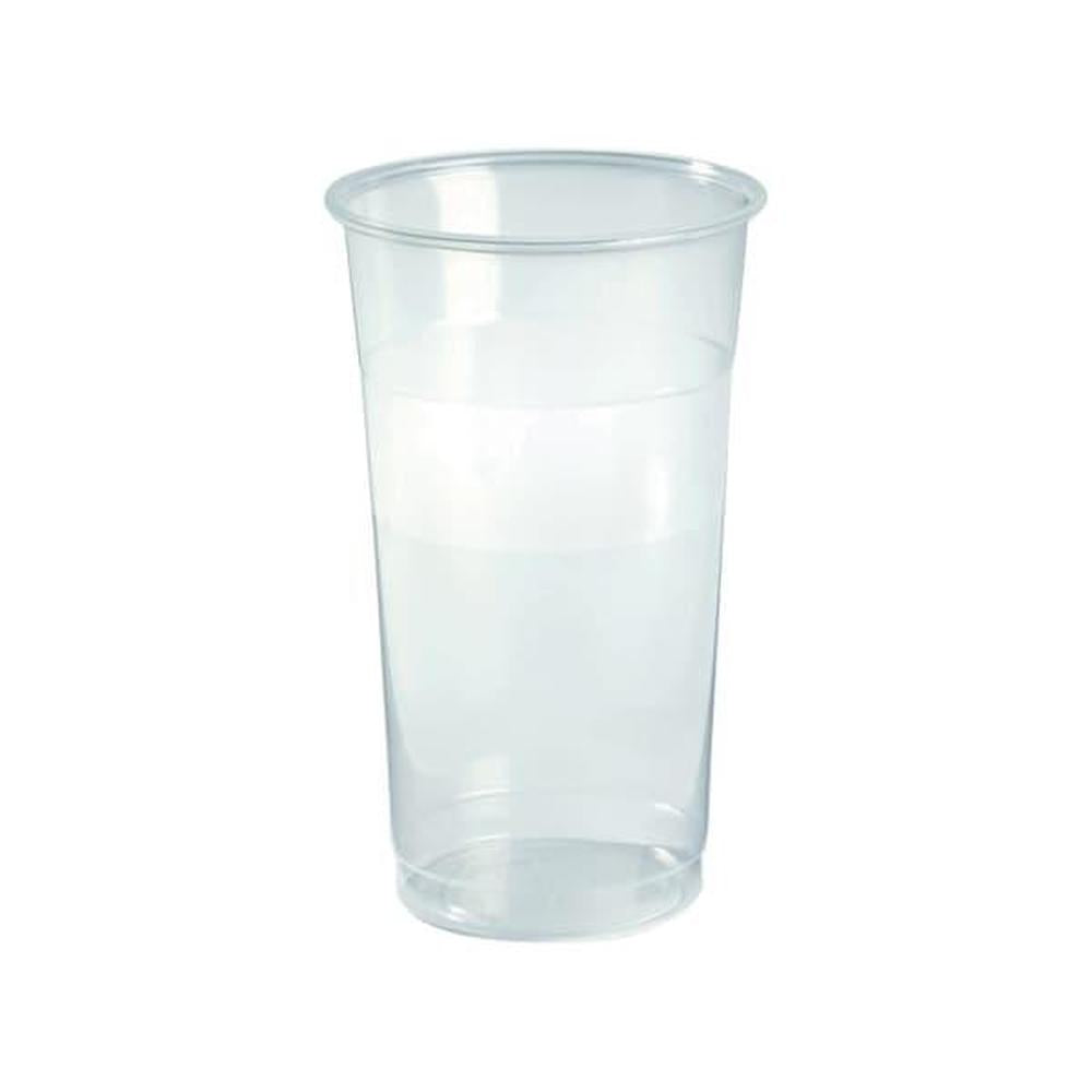 Transparent plast ølglass 50 cl med målestrek på 2 og 4 cl, 5cl til toppen.