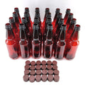 24 brune PET ølflasker 500 ml med skrukorker, et rimelig alternativ til glassflasker.
