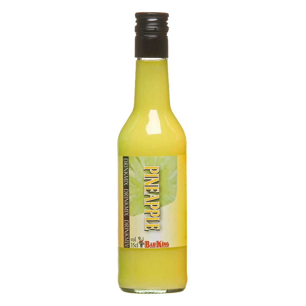 35 cl glassflaske med ananas drinkmiks sort kapsel