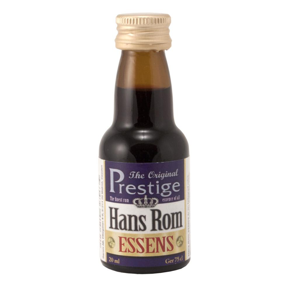 Prestige Hans Rom Essens 20 ml flaske med gullkork for hjemmelaget rom.