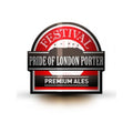 Festival Pride of London Porter Premium Ales logo i rødt, svart og hvitt.