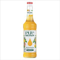Pure by Monin Mango Passion 0,7L smakskonsentrat i glassflaske med tropisk design.