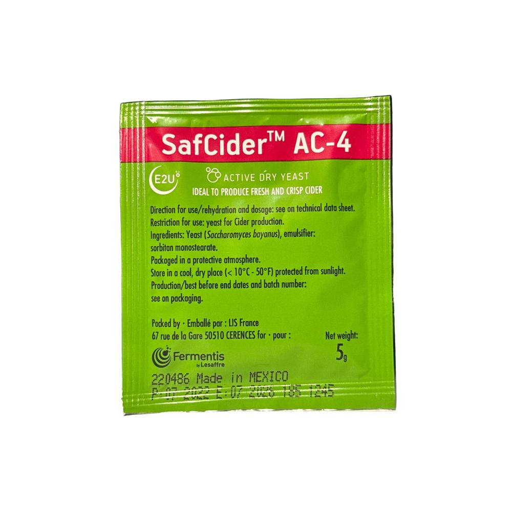 SafCider AC-4 cidergjær 5g pakke fra Fermentis.