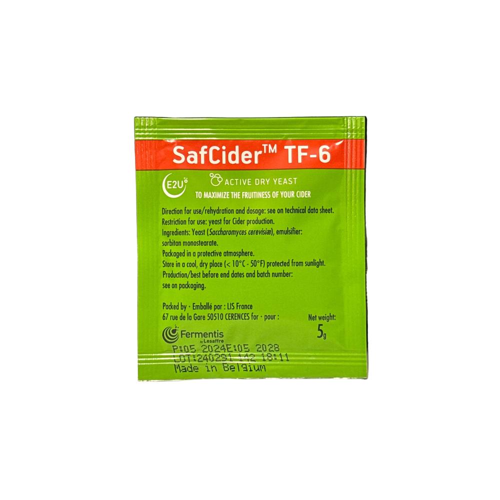 SafCider TF-6 aktiv tørrgjær 5g – for fruktig og søtlig sider