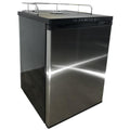Series X Kegerator kjøleskap i rustfritt stål med svart topp og rekkverk, for 4 Corneliusfat.