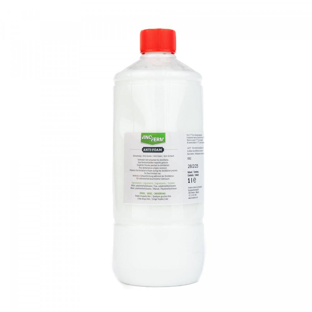 Vinoferm Skumdemper 1000 ml flaske med rød kork for brygging og gjæring.